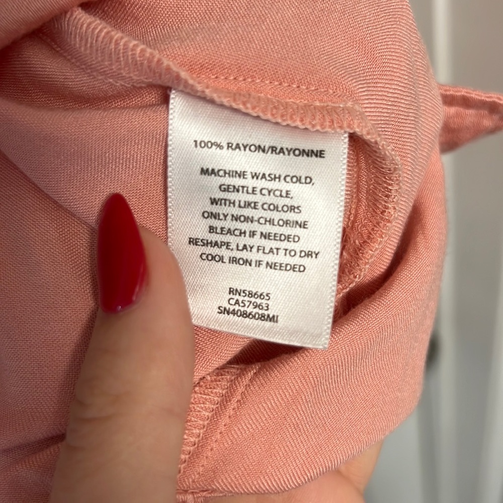 Something Navy Pink Button Front Long Sleeve Top - image 6